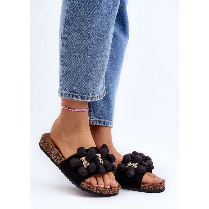 Damen-Flip-Flops mit Verzierungen Black Bunlia schwarz 2