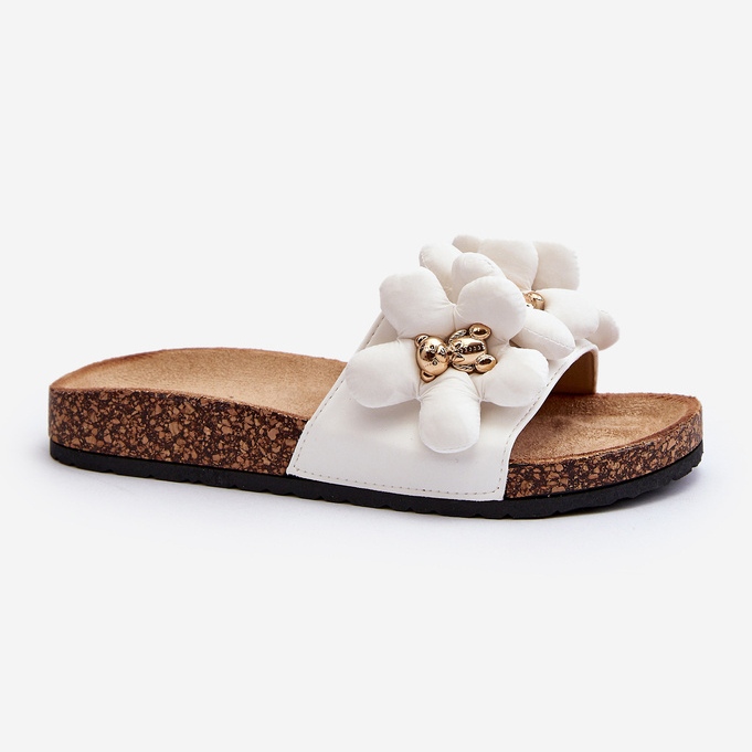 Damen-Flip-Flops mit Verzierungen, weißes Bunlia 1