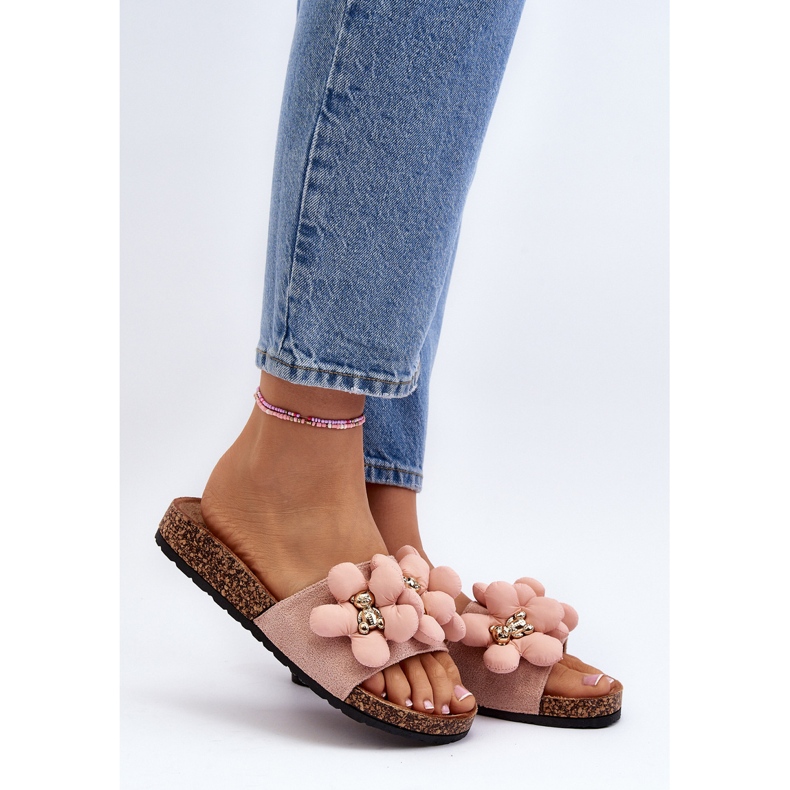 Damen-Flip-Flops mit Verzierungen, Pink Bunlia rosa 2