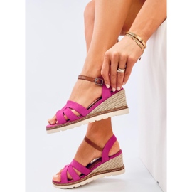Rosco Fuchsia Espadrille-Keilsandalen rosa 1