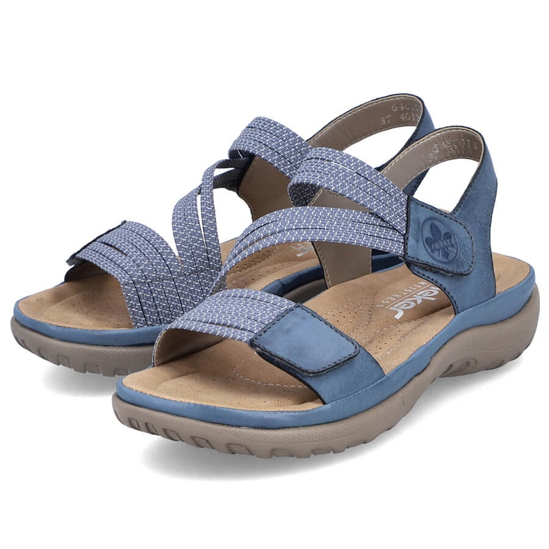 Bequeme Damen Sandale mit Klettverschluss blau Rieker 64870-14 1