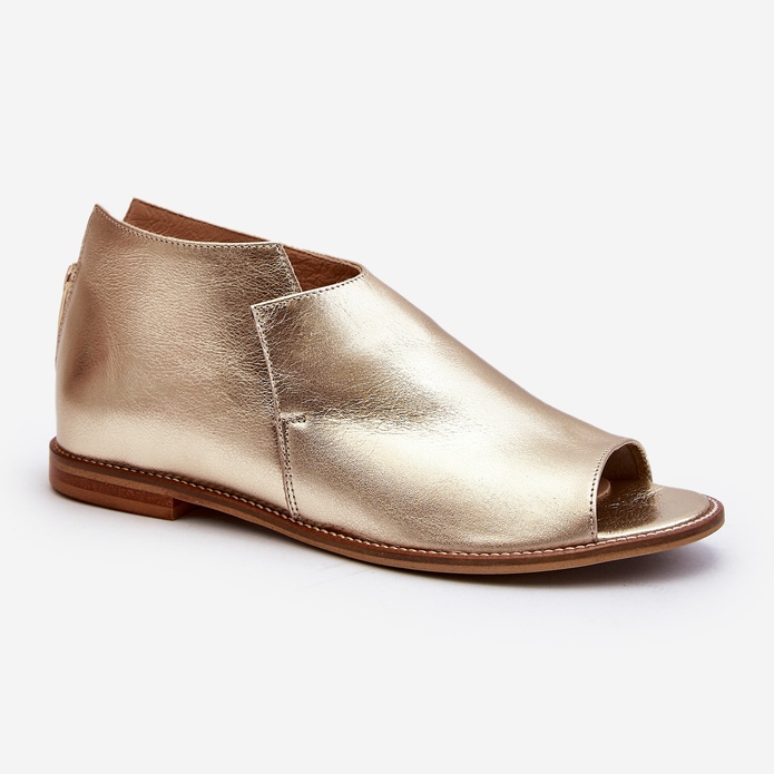 Damen-Ledersandalen Laura Messi 2443 Gold golden 1