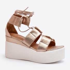 Helavi Gold gebundene Sandalen für Damen golden 2