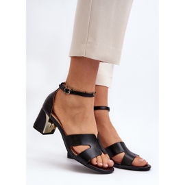 Damen-Block-Sandalen mit hohem Absatz in Schwarz Irivana 2