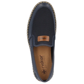 Bequeme, durchbrochene Herren-Slipper aus Leder, marineblau Rieker B5271-14 1