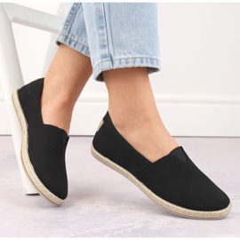 Schwarze Slip-On-Espadrilles für Damen Potocki 16308 1