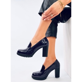 Dunkelblaue Mokassins mit Lackabsatz von Jeffis 2