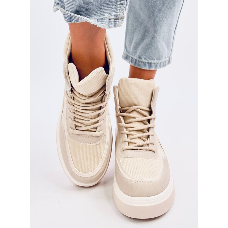 Riess Beige High-Top-Sneakers 1
