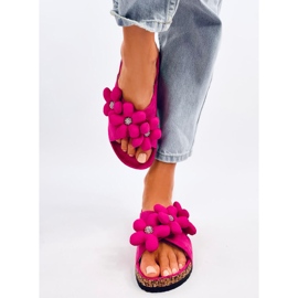 Charss Fuchsia Kork-Flip-Flops mit Kissenblumen rosa 1
