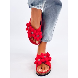 Flip-Flops aus Kork mit Kissenblumen in Charss Orange 1