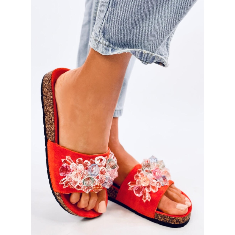 Kork-Flip-Flops mit Maliv-Orange-Steinen 2