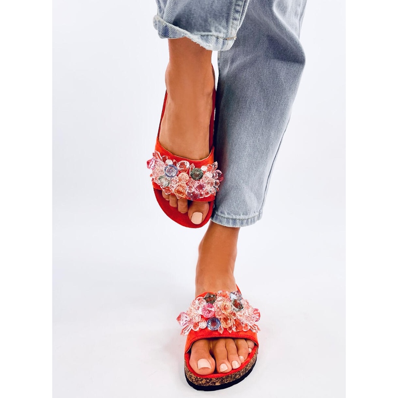 Kork-Flip-Flops mit Maliv-Orange-Steinen 1