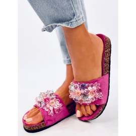 Kork-Flip-Flops mit Maliv-Fuchsia-Steinen rosa 2