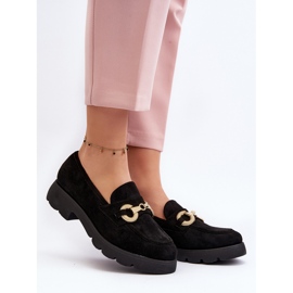 Damen-Mokassins mit Dekoration, schwarze Railenes 2