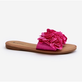 Damen-Flip-Flops mit Blumen Fuchsia Eelfan rosa 1