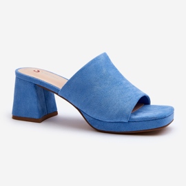 Blaue Damen-Flip-Flops mit hohem Absatz Bralya 1