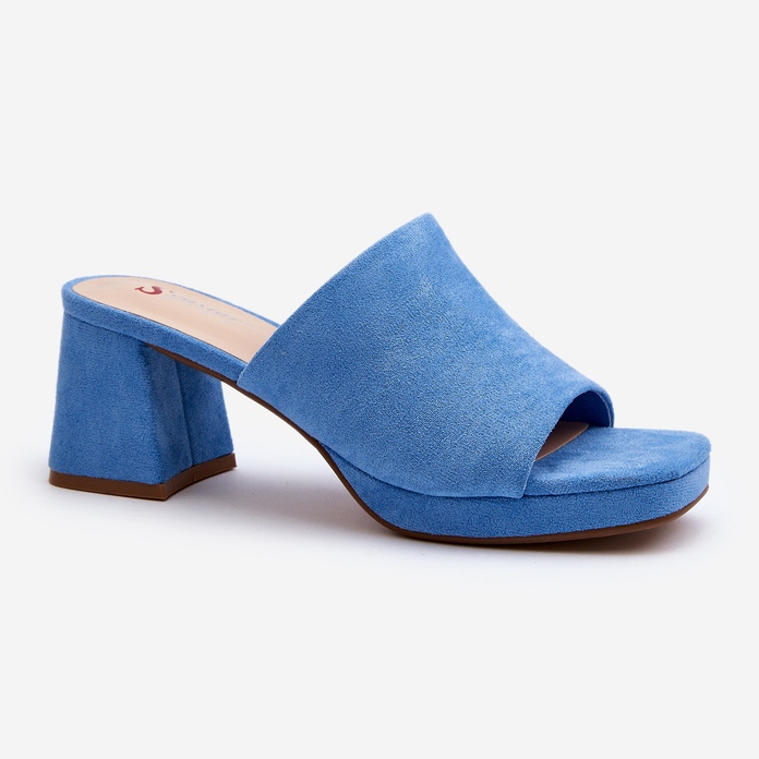 Blaue Damen-Flip-Flops mit hohem Absatz Bralya 1