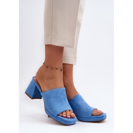 Blaue Damen-Flip-Flops mit hohem Absatz Bralya 2