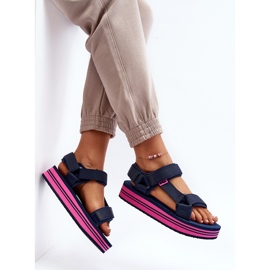 Damen-Plateausandalen Lee Cooper LCW-24-05-2754L Marineblau 7