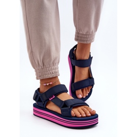 Damen-Plateausandalen Lee Cooper LCW-24-05-2754L Marineblau 4