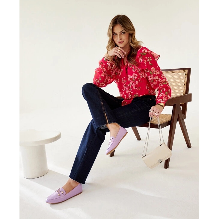 Lila Mokassins mit Comerio-Schnalle violett 2