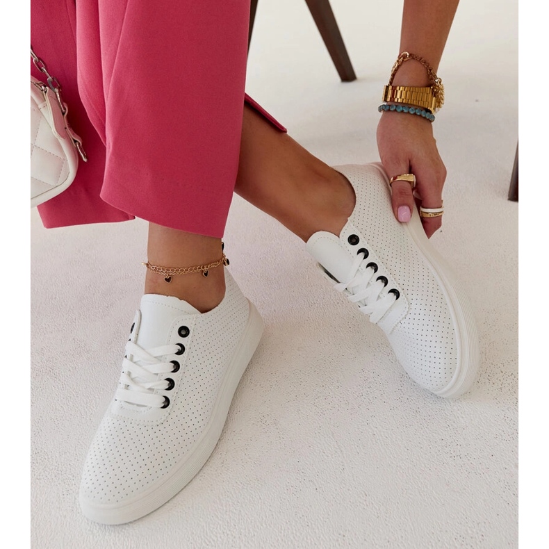 Weiße Öko-Leder-Sneaker von Sandrine 1