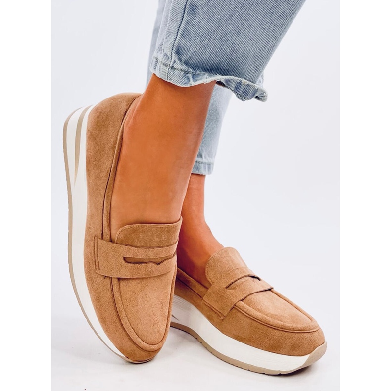 Pacifs Camel-Loafer mit Keilabsatz braun 1