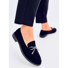 Schwarze Damen-Mokassins aus Wildleder von Saras 2