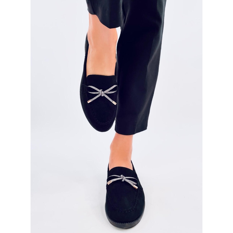 Schwarze Damen-Mokassins aus Wildleder von Saras 1