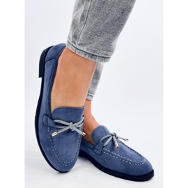 Saras Denim Blue Damen-Wildledermokassins blau 2