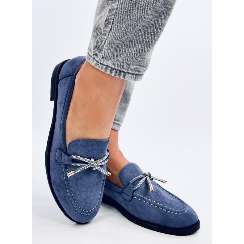 Saras Denim Blue Damen-Wildledermokassins blau 2