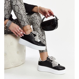 Schwarze Turnschuhe auf hohem Plateau Rensje 1