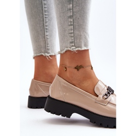 Vinceza Damen-Mokassins aus Lackleder mit flachem Absatz, Beige Ezoma 6