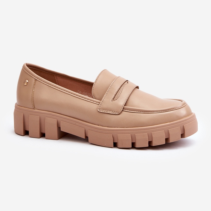 Vinceza Damen-Mokassins aus Öko-Leder Beige Seravisa 1