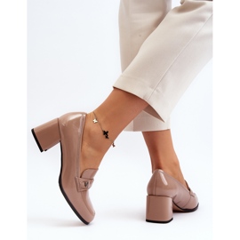Vinceza Beige Lackpumps mit hohem Absatz Felicijana 1
