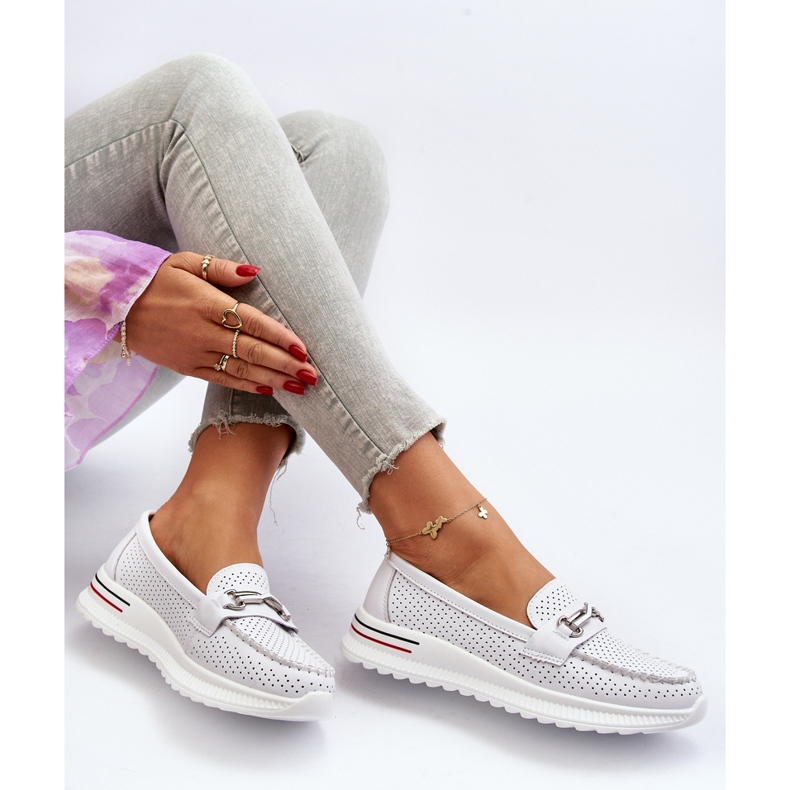 Vinceza Damen-Ledermokassins Weiß Veridinna 1