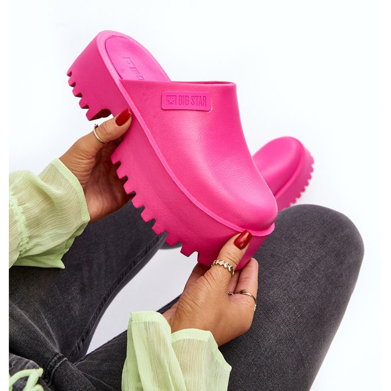 Damen-Flip-Flops mit massiver Sohle Big Star NN274019 Fuchsia rosa 2