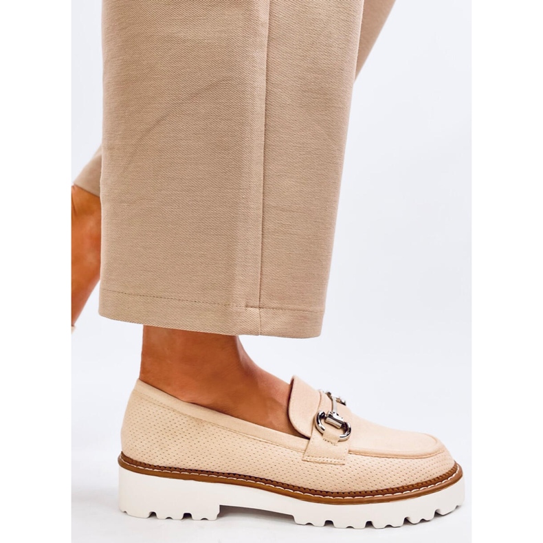 Clays Beige Damenmokassins 1