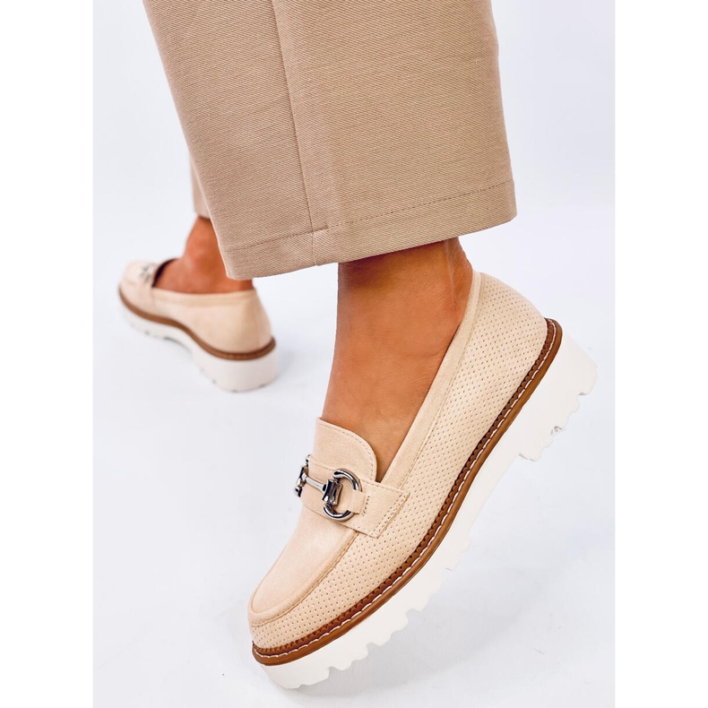 Clays Beige Damenmokassins 2