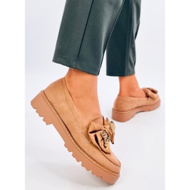 Pennsy Camel Mokassins mit dekorativem Teddybär braun 2