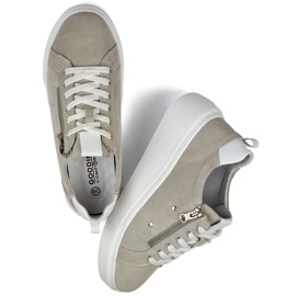 Damen-Sportschuhe aus grauem Leder 1