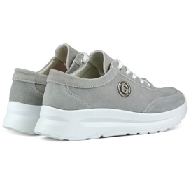 Damen-Sneaker aus Naturleder in Grau 1