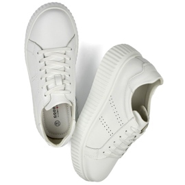 Weiße Damen-Sportschuhe aus Naturleder, Damen-Lederschuhe 1