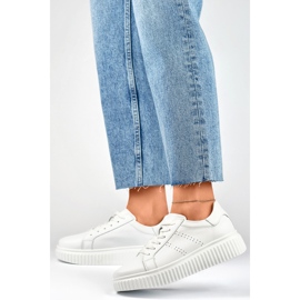 Weiße Damen-Sportschuhe aus Naturleder, Damen-Lederschuhe 4