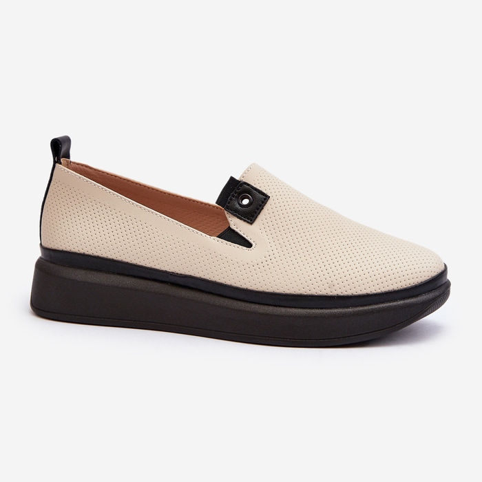Vinceza Damen-Espadrilles aus Leder auf der beigefarbenen Plattform Tigera 1