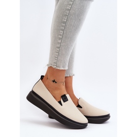 Vinceza Damen-Espadrilles aus Leder auf der beigefarbenen Plattform Tigera 2