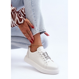 Vinceza Damen-Ledersneaker mit Verzierungen, weiße Dysurie 1