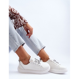 Vinceza Damen-Ledersneaker mit Verzierungen, weiße Dysurie 2