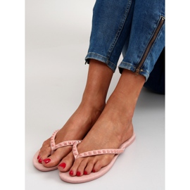 Flip-Flops mit DD26 pinkfarbenen Pyramidennieten rosa 1