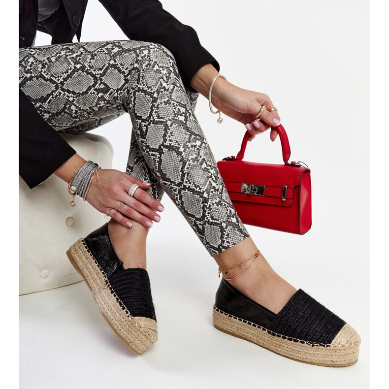 Schwarze Danica-Plateau-Espadrilles 1
